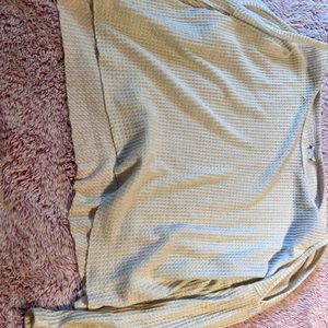 Open shouldered flow long sleeve sweater